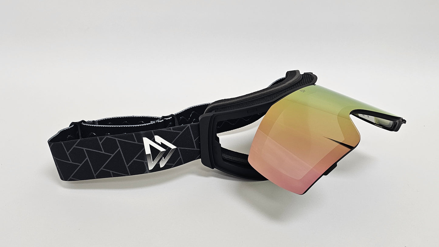 Flip-Up Ski/Snow Goggles - Rose Chrome