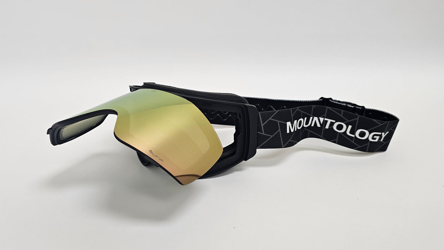 Flip-Up Ski/Snow Goggles - Rose Chrome